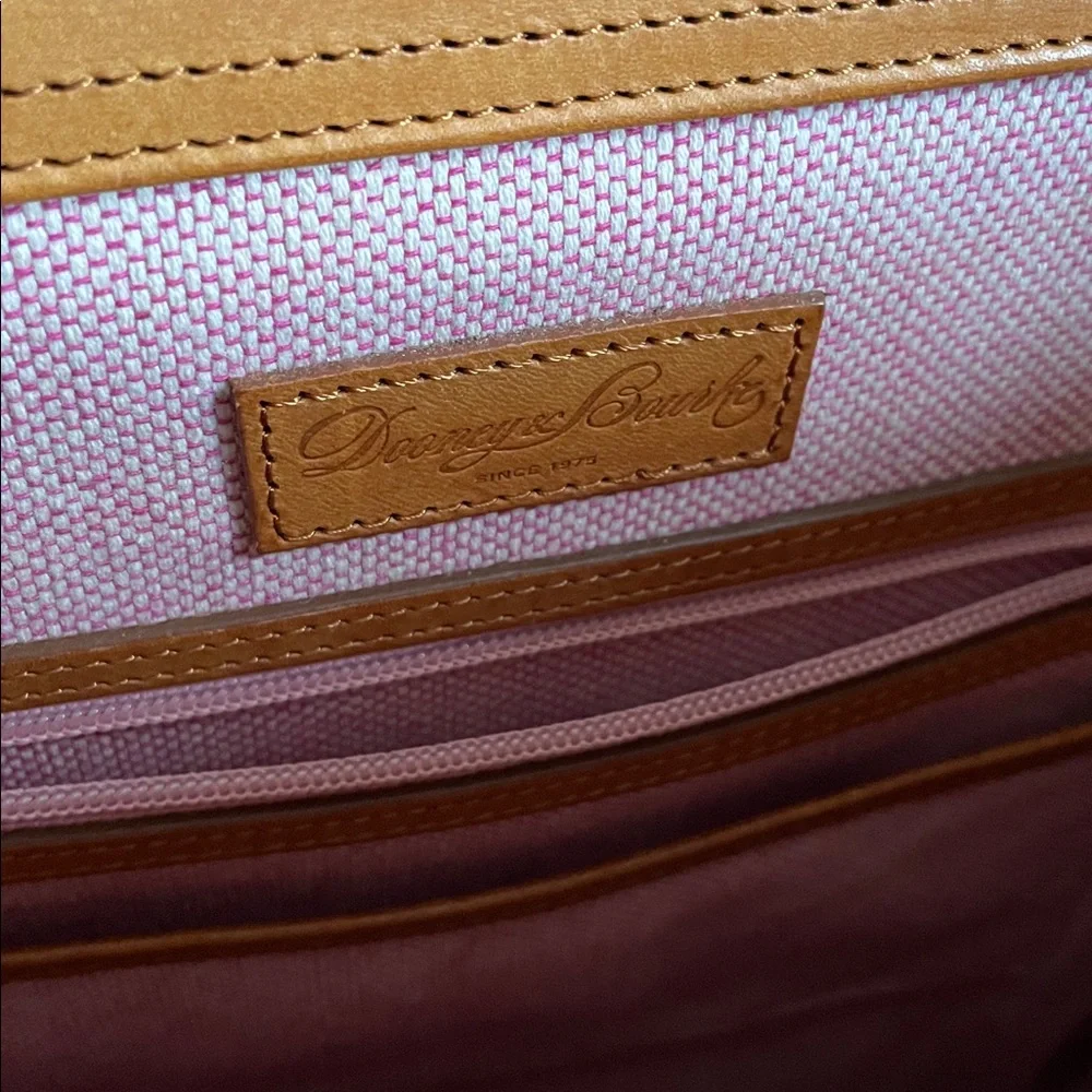 Dooney & Bourke  Denison Croco North South Tote Bag Brown Beige Structured Lux